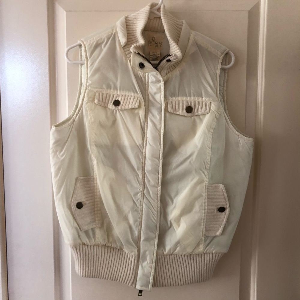Roxy White Puffy Vest Size XL